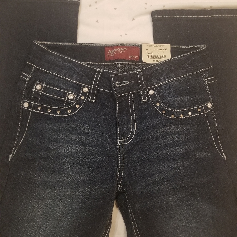 Brand New Bedazled Angel winged back pocket Jeans
